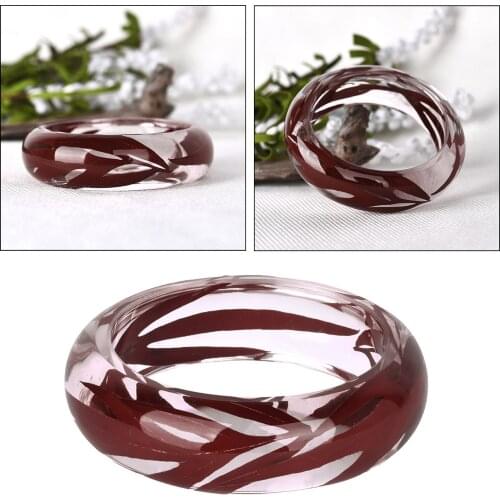 Handmade Lucite Plastic Dried Hydrangea Flower Incased Resin Womens Bracelet Bangle