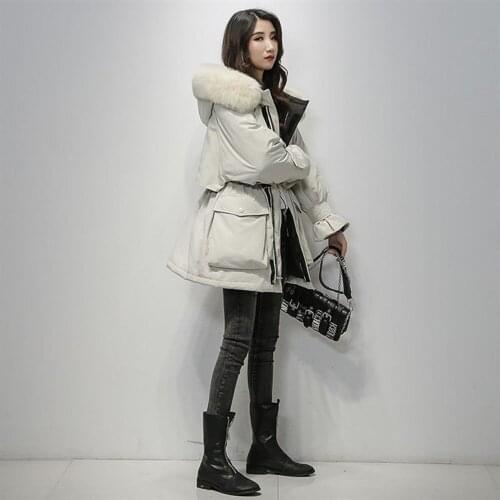 2021 Winter Down Coat Women 90% White Duck Down Jacket Natural Raccoon Fox Fur Hooded Thick Warm Parkas Female Outerwear