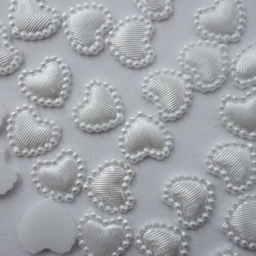 100pcs 10mm Ivory/White Pearl Heart Flatbacks Cabochons Embellishments DIY Phone Nail Decorations Scrapbooking Crafts Cardmaking