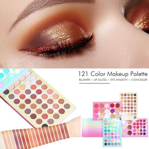 4 Layers 121 Colors Makeup Palette Blusher Lip Gloss Eyeshadow Palette Comprehensive Eyeshadow Lip Makeup Set Cosmetic Set