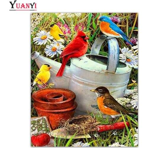 5D DIY Diamond Embroidery Bird and Flower Full Square Diamond Painting Cross Stitch Full Round Diamond Mosaic Home Decor