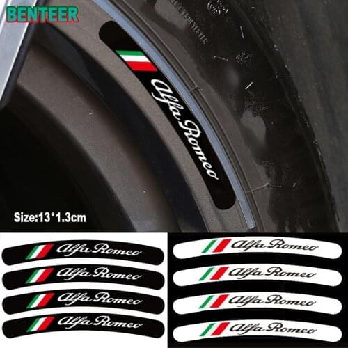 4pcs Car Wheel Stickers For Alfa Romeo 159 147 Giulietta Stelvio 4C MITO 156 Giulia Sportiva Car Accessories