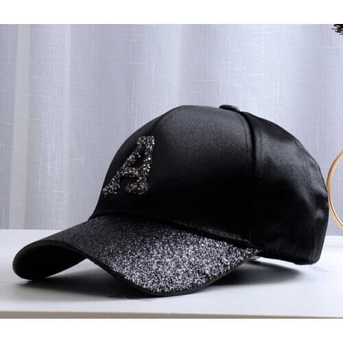 Brand Fashion Blingbling Adjustable Baseball Cap Women Autumn A Letter Diamond Caps Winter Outdoor Thick Warm Plush Hat Women