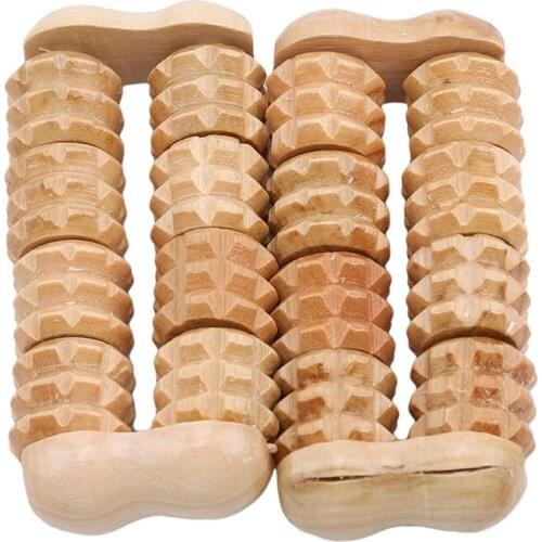 Wooden Massage Hand Foot Body Roller Massager Heigh Quality Solid Wood All Body Brown Body Relaxation Tool 1PC