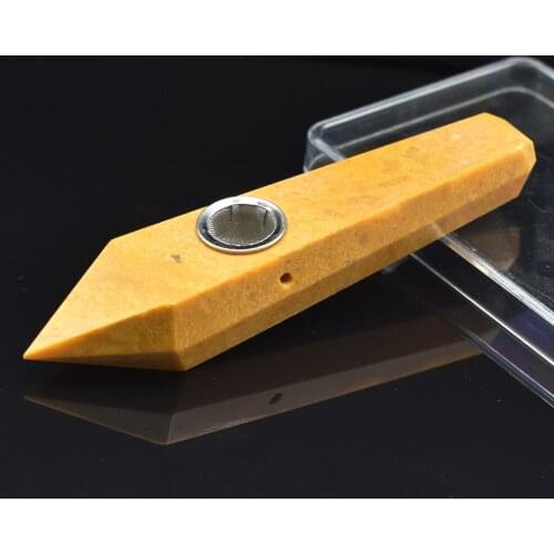 Home Decore Crystals Labradorite Stone Smoking Pipe To Heal Crystal Stone Tobacco Pipe