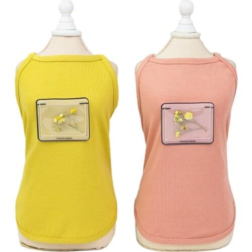 Pet Vest Dog New Sling Puppy Lady Coat Teddy Yellow Sleeveless Clothes Dog Clothes for Small Dogs