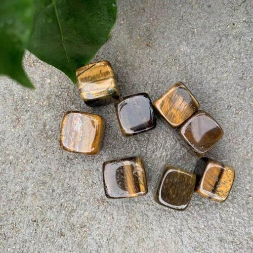 Brown Tiger Crystal Gravel Square 8Pcs/Set Smooth Stone Collection Crafts Home Decoration Crystals Stones And Crystals Quartz