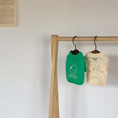 INS summer new Korean Korean pet T-shirt summer refreshing color matching printed cotton micro-elastic short-sleeved T-shirt