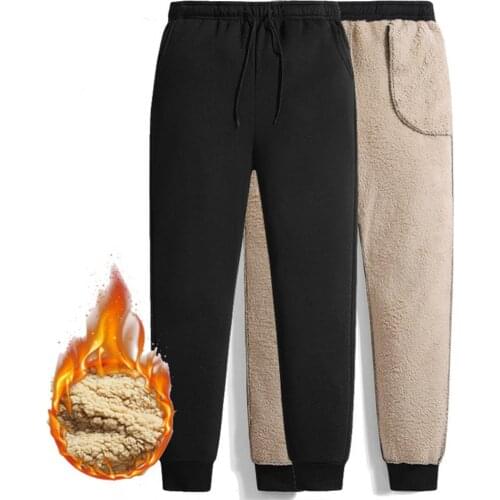 Hot Sale Thicken Sweatpants Winter Mens Velvet Padded Trousers Large Size Warm Pants Solid Trend Sports Jogges Plus Size M-7XL