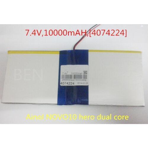 7.4V,10000mAH,[4074224] PLIB (polymer lithium ion battery ) Li-ion battery for tablet pc;For 10 hero dual core