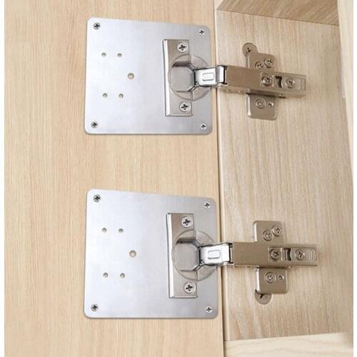 Reliable Hinge Panel Flake Shape Easy to Install Stainless Steel Kitchen Cupboard Door Hinge Repair Plate for Cabinet Accessory