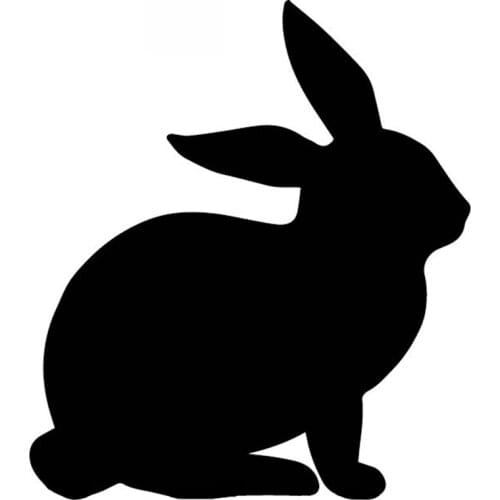 Car Stickers Cute Rabbit Pattern PVC Decals Decoration Accessories Car Trunk Car Stickers Creative Black/white,16cm*14cm