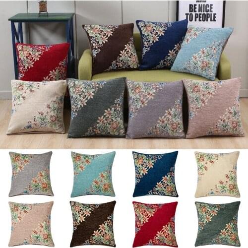 Chenile Jacquard Decorative Cushion cover Flower Nordic One Side Pillow Case 45X45 Square cushions cover