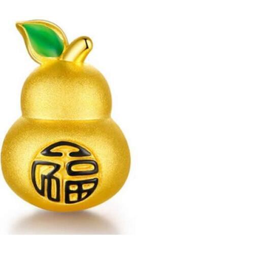 New Arrival 24K Yellow Gold Bracelet Women 999 Gold 3D FU Gourd Bracelet