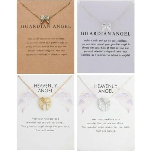 Guardian Angel Silver Color Gold Color Necklace Wings In Memory Jewellery Pendant Gift Loss