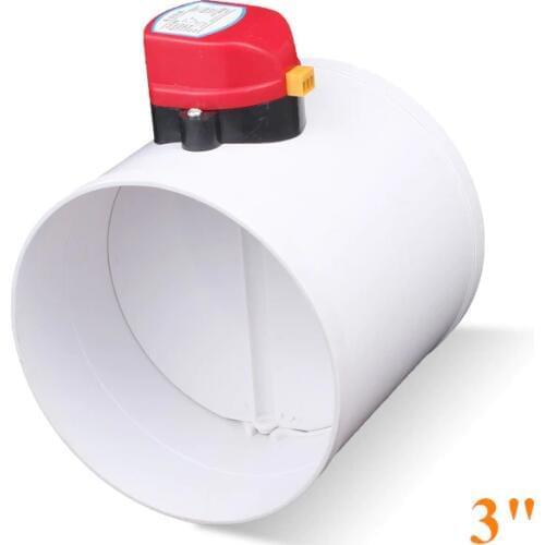 3 inch Plastic air damper valve HVAC electric air duct motorized damper for ventilation pipe valve 220V 24V 12V 75mm