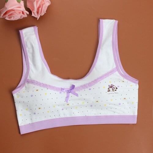 Teenager Brassiere Cotton Vest Underwear Students Girls Breathable Thin Style Printing Bras FS0380