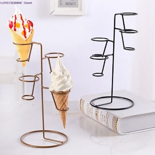 Ice Cream Cone Holder Display Stand Birthday Wedding With Base Popcorn Reusable Restaurant Sushi Hand Rolls Sweets Shop Party