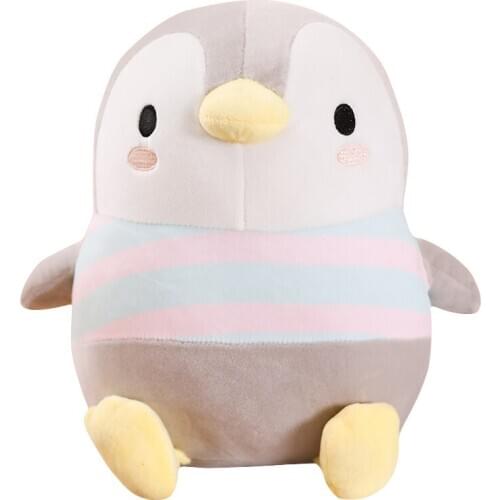 Dropshipping Fatty Stripe Penguin Plush Toy Stuffed The Antarctic Animals Grey Baby Family Penguins Soft Doll Kids Adults Gift