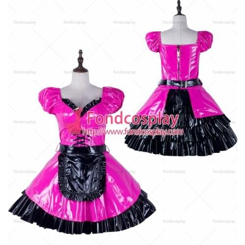 Sissy maid pvc dress lockable Uniform cosplay costume Tailor-made[G2288]