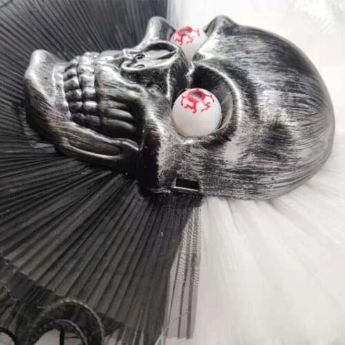 066E Halloween Scary Eyeball Skull Wreath Front Door Horror Ghost Skeleton Garland