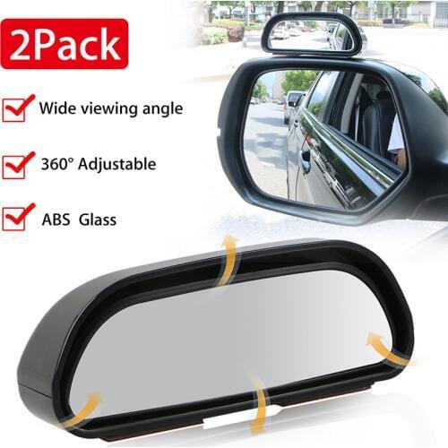2pcs Universal 360 °Adjustable Car Auto Wide Angle Rear Side Mirror View Auxiliary Blind Spot Snap Way For Every Truck SUV