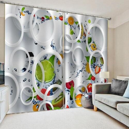 Curtains Decoration European 3d stereoscopic curtains fruit curtain windproof thickening blackout fabric