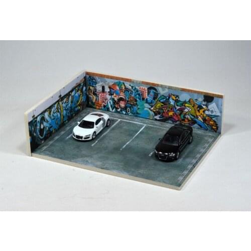 1:64 car model photo background scene graffiti parking lot