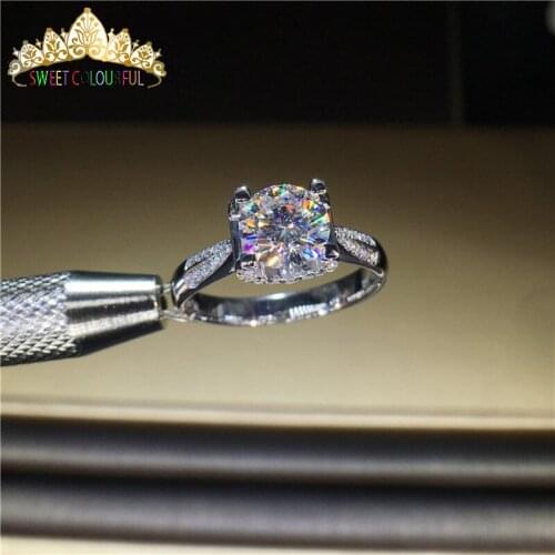 100% 18K 750Au Gold Moissanite Diamond Ring D color VVS With national certificate MO-00111