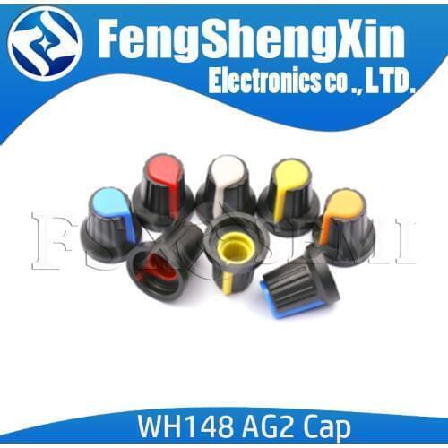 1000pcs/lot New WH148 potentiometer knob cap Yellow Orange Blue White Red 15X17mm AG2 knob