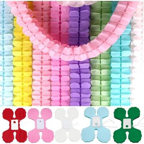 3.4M Four Leaf Clover Paper Garlands Wedding Pull Flags Baby Shower Theme Party Hanging Bunting Suppliers Backdrop Decoration