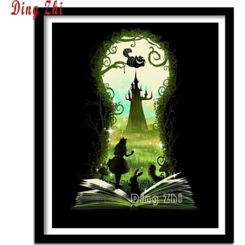 5D Diamond Embroidery Cartoon Princess Rabbit Needlework Diamond Painting Mosaic Magic Book, Animal Home Decor Handmade Picture