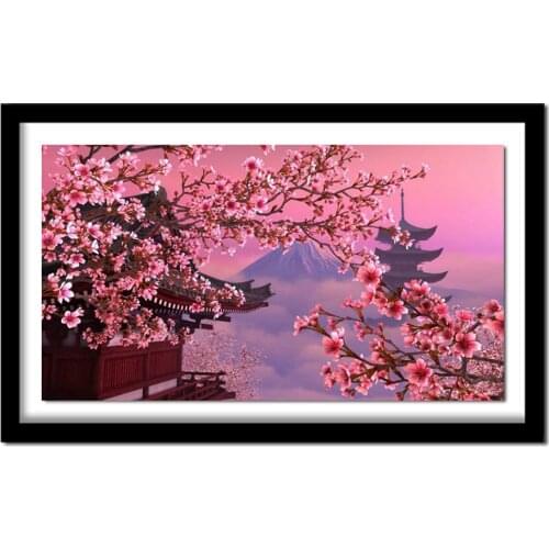 Diamond Embroidery Landscape Resin Rhinestones Full Round Drill for Living Room Decor Diamond Painting Handicraft