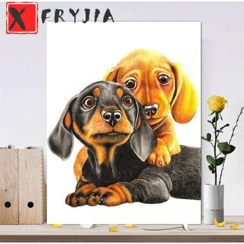 Diamond Painting dachshund Kit Diamond Embroidery Full Square round diamond Beaded Rhinestones stitch cross Art Decor For Home