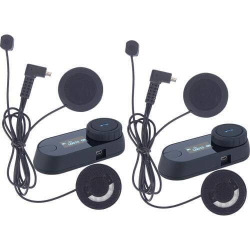 2 pcs Bluetooth Motorcycle Helmet Intercom Motorrad Interphone Helmet Headset LCD screen FM Radio+Soft Earphone