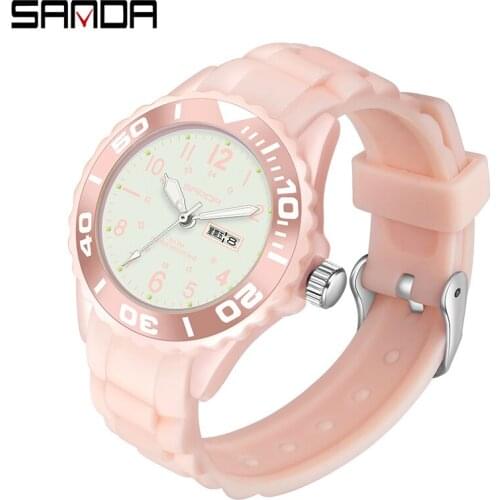 Luxury Quartz Big Number Watches Fashion Ladies SANDA Womens Simple 50M Waterproof Sport Watch Date Analog Clock zegarek damski