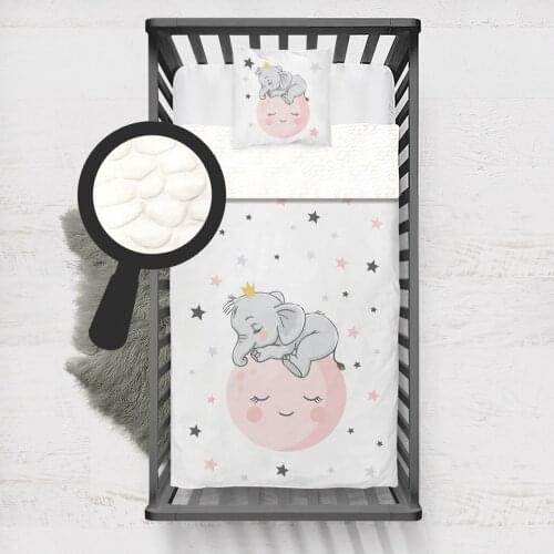 Kids Minky Blanket Super Soft and Warm Baby Blankets Children for Couch and Sleeping Bed Elephant Moon Model 039