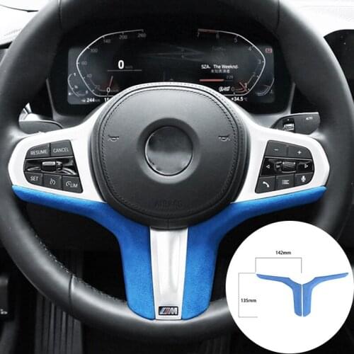 For BMW G20 G28 325li 325i 3 Series 2020 Alcantara Suede Wrap Steering Wheel Panel Strip Cover Trim Stickers Car Accessories