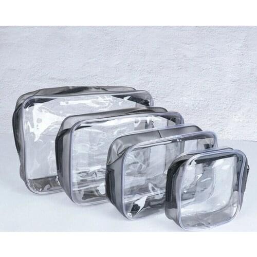 Travel Transparent Cosmetic Bag PVC Women Zipper Clear Makeup Bags Beauty Case Make Up Organizer Storage Bath Toiletry Wash Bag