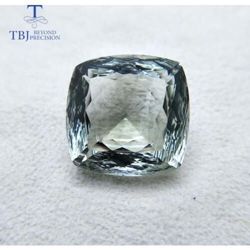 Tbj, 100% Natural big Green amethyst cushion 17mm,19.40ct honeycomb cut fine loose gemstone for Do It Yourself jewelry