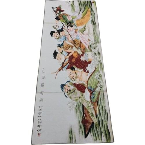 China old silk Thangka like hanging painting Embroidery Figure Painting Eight immortals Tu