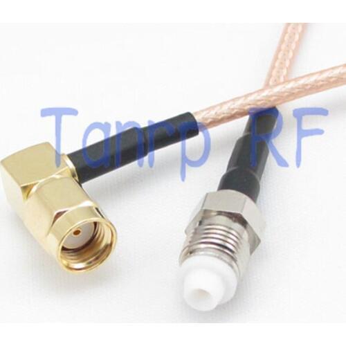 20inch RP SMA male plug right angle to FME female jack RF adapter connector 50CM Pigtail coaxial jumper cable RG316 cord
