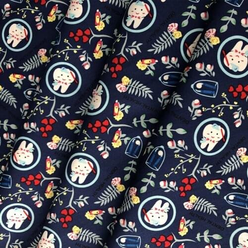 Red Octopus party pattern vintage fabric Retro style cotton fabric for DIY Bag shirt dress cloth 1meter