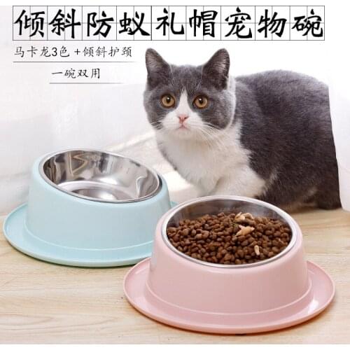 Small cat Drinking for Pets Feeding Bowls Supplies Accessories Double Bowl Kitten Food Water Feeder Stainless Steel