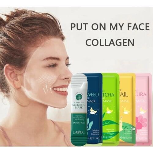 Sakura Seaweed Centella Snail Collagen Sleeping Mask Individual Packaging Nourishing Skin Repair Skin Barrier Face Mask