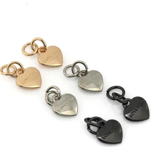 2pcs Metal Heart Shape Buckle Zipper Pendant for DIY Handbag Purse Luggage Garment Shoes Hardware Closure Bag Parts Accessories