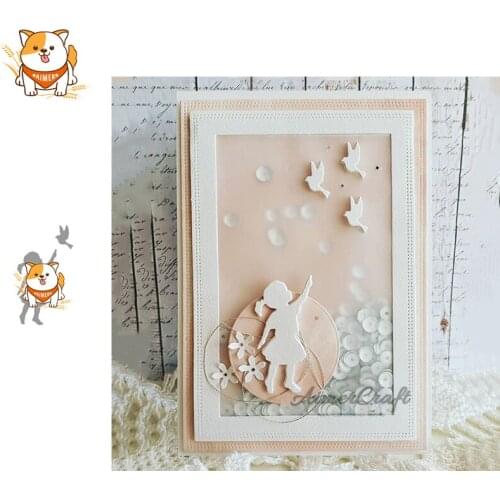 Lovely Bird Girl Metal Cutting Dies Scrapbooking Stencil DIY Decorative Embossing Craft Die Cuts Card Making New Dies For 2020