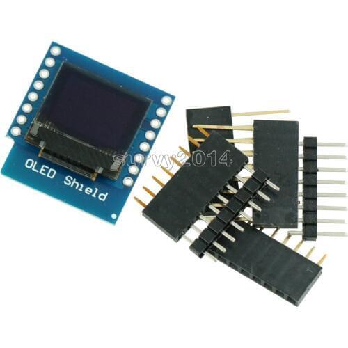 Mini 0.66 Inch 64X48 OLED Shield for WeMos D1 IIC/I2C SSD1306 MINI ESP32 Oled Module 3.3V 0.66" LCD Screen for Arduino AVR STM32