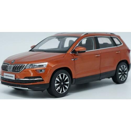 1:18 Diecast Model for Skoda KAROQ Sportline 2018 Orange SUV Alloy Toy Car Miniature Collection