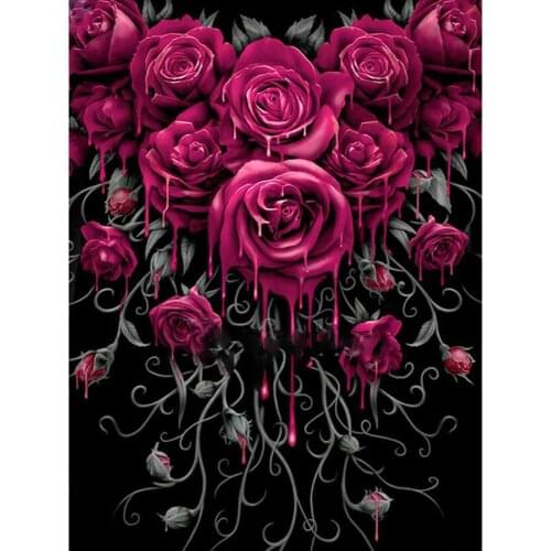 ARMYQZ Diy Diamond Embroidery Cross Stitch Kit Abstract Red Rose 5d Full Square Diamond Painting Mosaic Flower 5d Picture